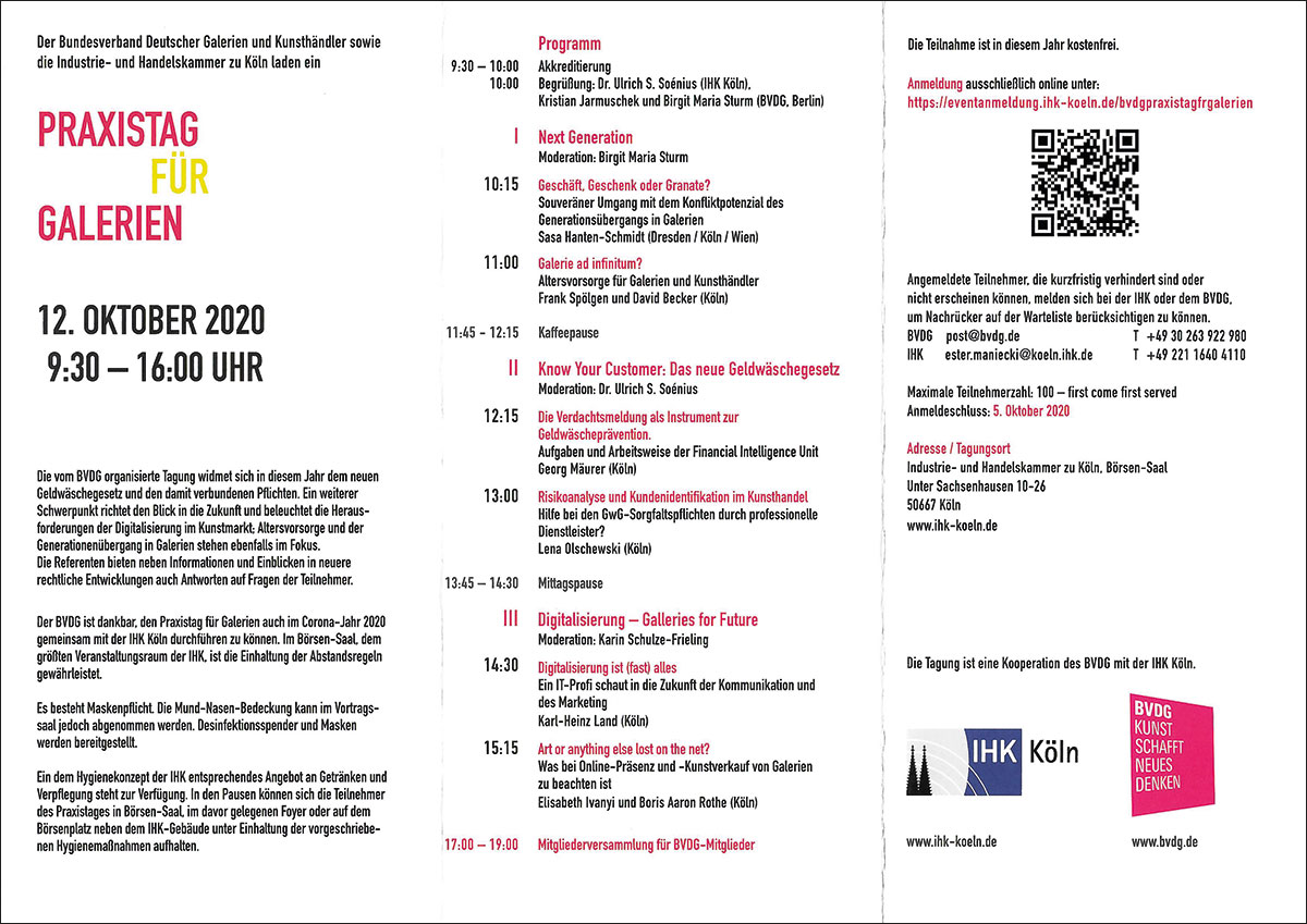 Programm für BVDG-Praxistag am 12. Oktober 2020